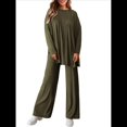 thumbnail image 3 of Conjuntos de Dos Piezas para Mujer, Camisetas de Larga A Juego, Pantalones Anchos y Chándales, Ropa de Otoño. Verde XL, 3 of 10