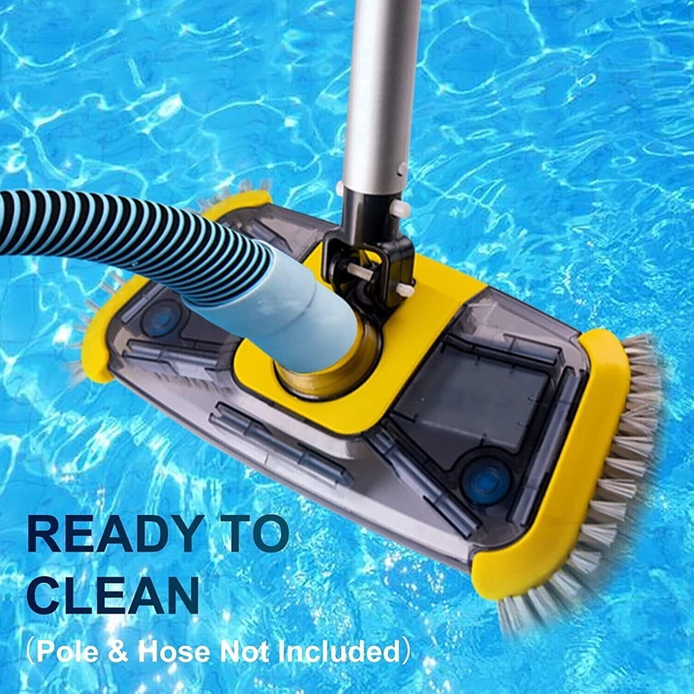 Pool Vacuum Head with Side Brush & Universal Rotatable Hose Adapter