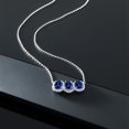 thumbnail image 4 of Gem Stone King 3.15 Ct Oval Blue Created Sapphire 925 Sterling Silver Necklace, 4 of 4