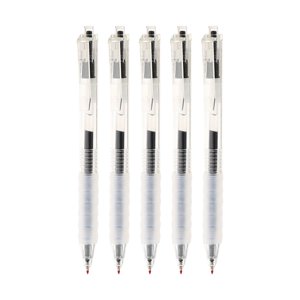 EGNMCR 5Pcs Rétractable Gel Neutre Stylos 0.5mm Presser le stylo à bille Stylo d'affaires Papeterie d'écriture pour brosse d'écrit de bureau