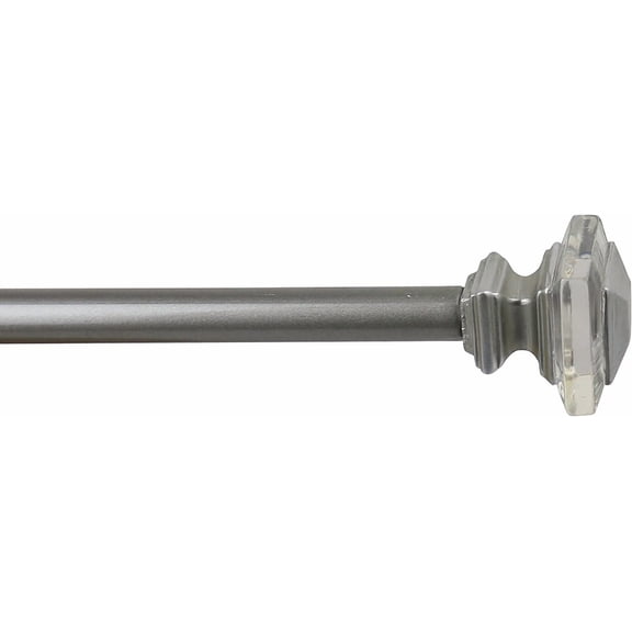 Urbanest Adjustable Single Curtain Rod Set Cassini Finials – 3/4 - Inch Diameter, With Pewter Rod, 48–84 Inches