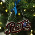 thumbnail image 2 of Silver Pepsi Cola Script Logo Word Sign Decorative Glass Christmas Ornament 4.25" (108mm), 2 of 2