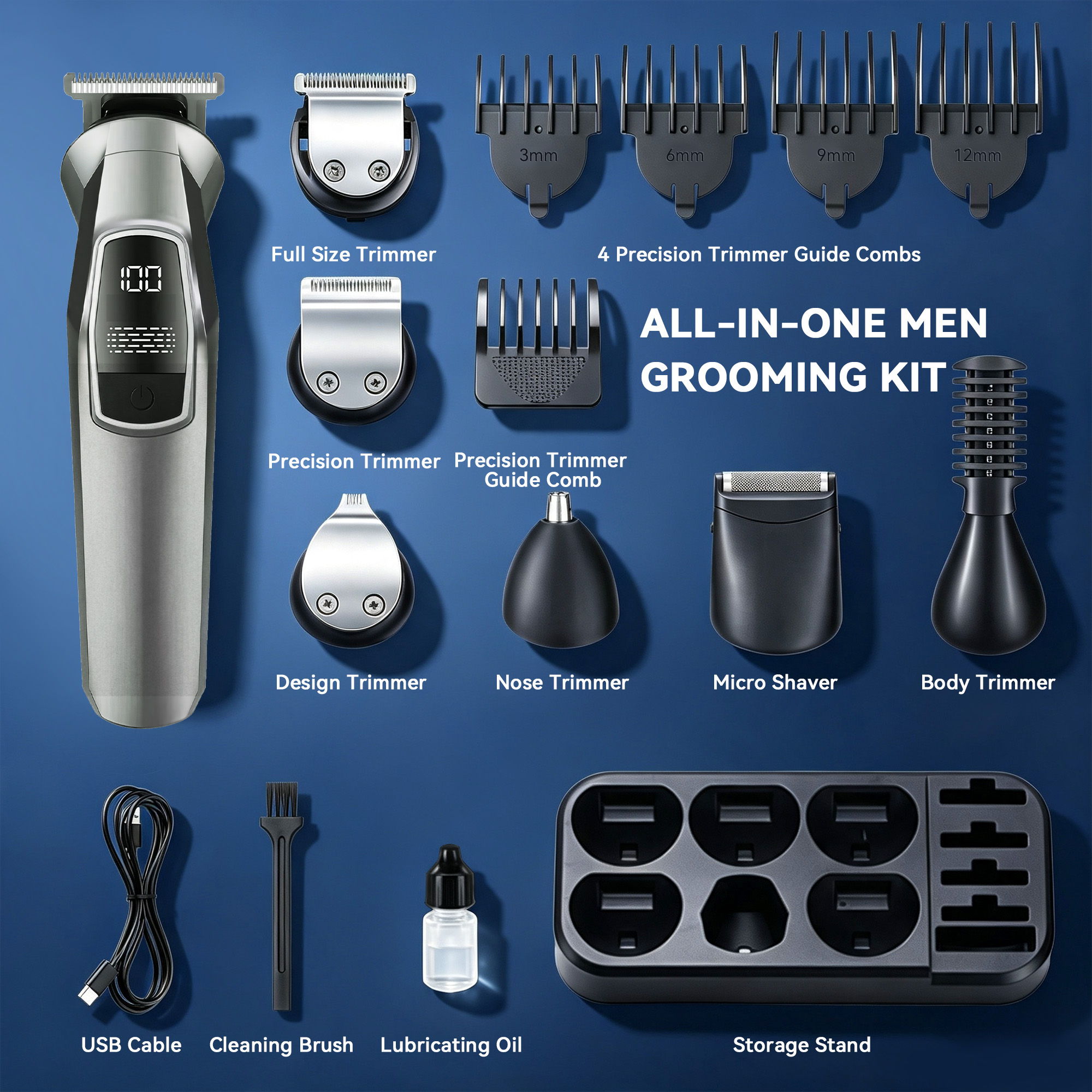 Mguzdi 14-in-1 Hair Clipper Kit with Storage Dock photo 8