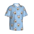 thumbnail image 2 of Uemuo Cute French Bulldog Printed Regular Fit Short Sleeve Casual Hawaiian Shirt for Men,Aloha shirt,Tropical shirt,Floral print shirt,Vacation Beach shirt-, 2 of 9