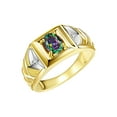 thumbnail image 3 of RYLOS Men's Rings 14K Yellow Gold Rings Designer Weave Band 7X5MM Oval Gemstone & Diamond Ring Alexandrite June Birthstone Rings For Men, Size 11, 3 of 7