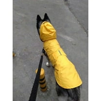 Nvzi -b Waterproof Dog Raincoat, Reflective Lightweight Pet Rain Clothes with Poncho Hood (XXL, Yellow)