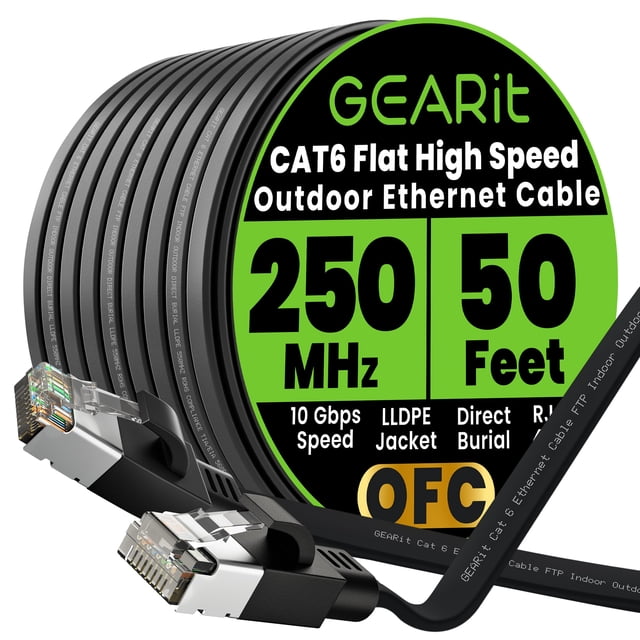 Cable Ethernet GEARit Cat6 Plano Exterior 15 m 10 Gbps