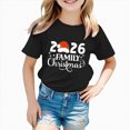 thumbnail image 5 of sdbrld Girls' Tees Tops, Kids Christmas Gifts Short Sleeve Graphic Shirts Holiday Clothes Black Sizes 9-10 Years, 5 of 6