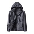 thumbnail image 1 of LOVZFMLL Jackets for Women Ladies Fleece Thickened Warm Hooded Reversible Jacket, 1 of 2