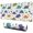 White Dinosaurs Flowers-2, variant on Long Mouse Pads for Desk,White Dinosaurs Flowers Pattern Desk Mats on Top Of Desks, Desk Mouse Pad Extra Large with 3mm Non-Slip Base and Stitched Edge for Gaming,Office,Work,Home 31.5"x11.8"