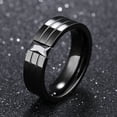 thumbnail image 1 of Anillo de hombre de acero de titanio con diamante de personalidad anillo de anillo de hombre de moda de circón negro ZefeiWu 8390605584848, 1 of 1