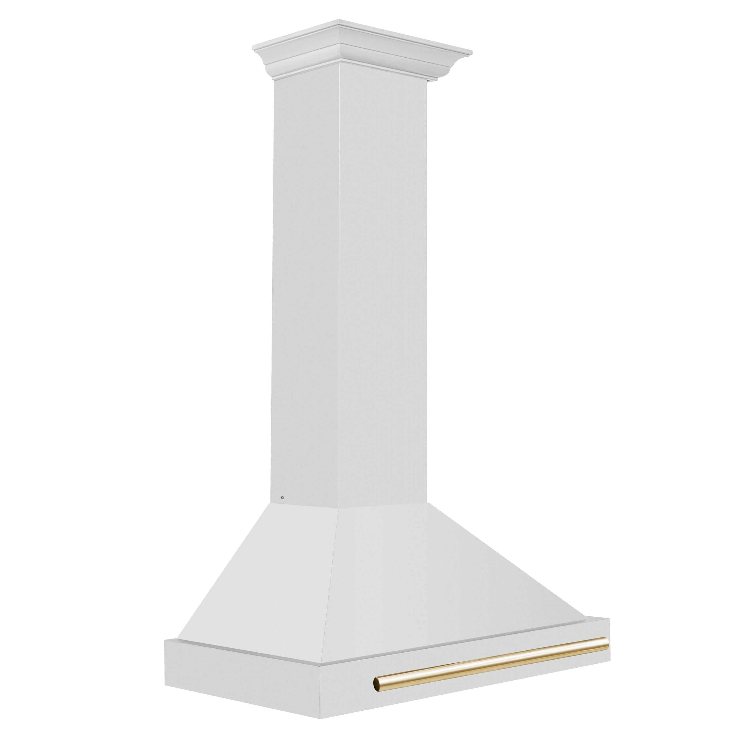 ZLINE 30 ZLINE Autograph Edition Stainless Steel Range Hood with Stainless Steel Shell and Champagne Bronze Handle (KB4SNZ-30-CB