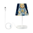 thumbnail image 3 of Teddy Bear Astronaut Stars Desk Lamp 3 Color Modes LED Table Lamp Nightstand Reading Light for Bedroom Living Room, 3 of 8