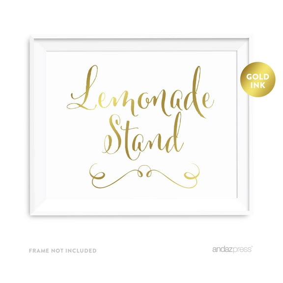 Lemonade Metallic Gold Wedding Party Signs