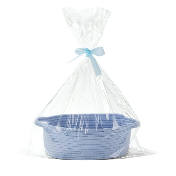 LAMIRO Decorative Empty Gift Basket Storage Basket Blue, Home Textile Storage, Storage Case, Baskets for Gifts Empty