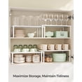 thumbnail image 5 of Set of 2 Metal Kitchen Counter Shelves - Stackable, Expandable Spice Racks, Cabinet & Countertop Organizers, Shelf Risers for Space Saving, White, 5 of 6