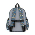 thumbnail image 3 of Excavator and Crane Blue Pattern Backpack for School, Cute School Bag with Adjustable Shoulder Straps and Padded Back, 13.4"x11"x4.7", 3 of 5