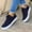 Dark Blue, variant on Willtoo Women's 2025 Fashion Lace Up Platform Sneakers Low Top Slip on Comfortable Shoes Casual Tennis Walking Non Slip Sneaker Brown