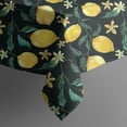thumbnail image 5 of Yellow Lemon Fruit Flowers Black Pattern Square Tablecloth,Waterproof Square Table Cover,Wipeable Spillproof Washable Table Cover for Home Kitchen Party Decor 60"x60"(152x152cm), 5 of 6