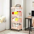 thumbnail image 1 of Mobile Rolling Multi-Layer Storage Rack, 4-Tier Floor Stand Organizer, Home and Kitchen Storage Solution with Wheels and Hooks, 1 of 6
