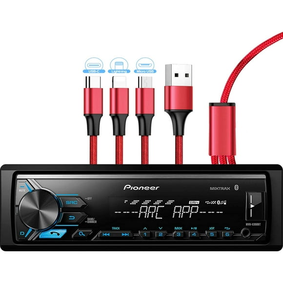 Pioneer MVH-X390BT Digital Media Receiver with Pioneer ARC app, MIXTRAX, Built-in Bluetooth and USB Direct Control for iPod/iPhone and Android Phones