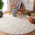 thumbnail image 2 of SAFAVIEH Urban Drew High Low Trellis with Fringe Area Rug, Ivory, 6'7" x 6'7" Round, 2 of 8