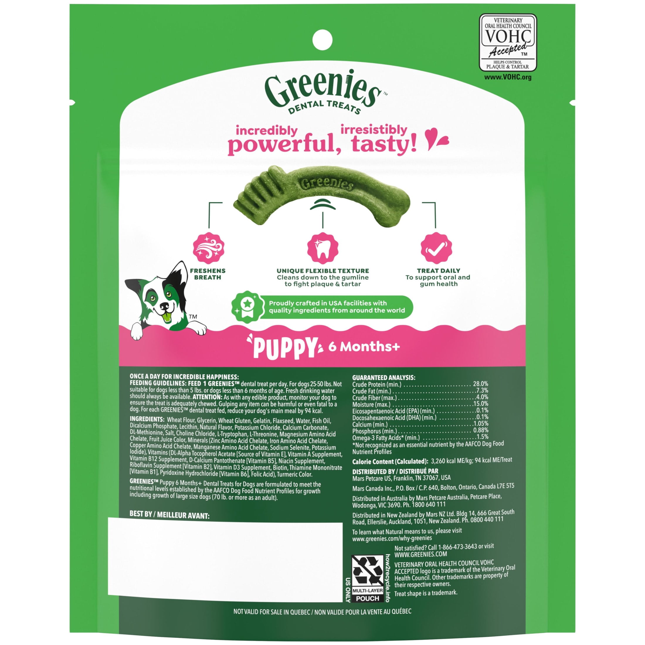 Greenies Natural Dental Puppy Treats Regular Size, 6 oz Pack (6 Count)