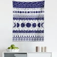 thumbnail image 1 of Planet Tapestry, Phases of the Moon Stars Space Galaxy Constellation Repeated Pattern Art Print, Fabric Wall Hanging Decor for Bedroom Living Room Dorm, 5 Sizes, Indigo and White, by Ambesonne, 1 of 1