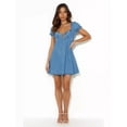 thumbnail image 3 of New Spring/Summer Denim Dress with Hollowed-out Chest, Tie-up, and Puff Sleeves, 3 of 5