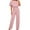 Pink, variant on Hueook White Dress Women Women Short Sleeve Color Playsuit Clubwear Straight Leg Jumpsuit with Belt Blue 2X