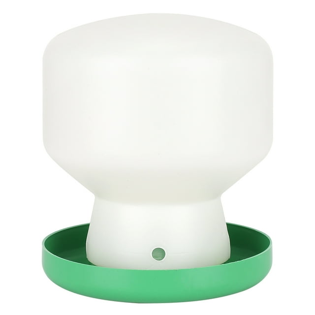 Large Plastic Green Cover White Barrel Automatic Drinking Fountain Bird Drinker Feeder Dispenser for Pigeons Parrots