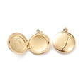 thumbnail image 3 of 10pcs Brass Locket Pendants Photo Frame Pendants for Necklaces Long-Lasting Plated Flat Round Real 18K golden Plated 23x20x5.5mm Hole: 5.5x4mm 14mm Inner Diameter, 3 of 4