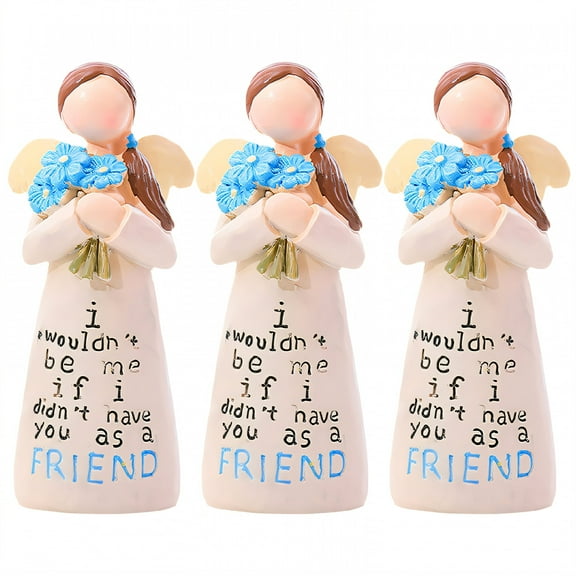 ICERUN 3Pcs Garden Statues,Angel Girl Sculpture Garden Decorations,Pure Resin Luster Outdoor Statues,Style1