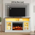 thumbnail image 4 of CHITOOMA Fireplace tv Stand with LED up to 75 inch, White, 4 of 8