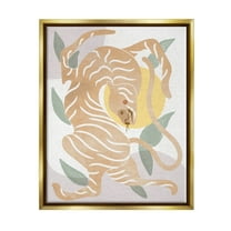 Abstract Tiger Geometric Pattern Animals & Insects Graphic Art Metallic Gold Framed Art Print Wall Art