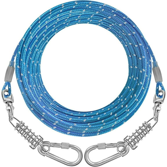 HaiYUAN Dog Tie Out Cable Chains for Yard and Outside for Heavy Duty Dogs Up to 100lbs Blue