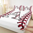 thumbnail image 3 of Homewish Initial A Letter Twin Sheet Sets for Teen, Baseball Sports Lover Twin Fitted Sheet, Cartoon Ball Print Flat Sheet, Luxury Bedroom Decor, 3pcs, 3 of 7