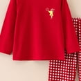 thumbnail image 4 of JUMEYU Kids Pajamas Girls Long Sleeve Toddler Kids Girls Boys Soft Comfy 2pcs Set Long Sleeve Shirts and Pants Sets Size 6-7 (Watermelon Red,6-7 Years), 4 of 4