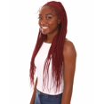thumbnail image 5 of LUXLUXE Viola Straight 31 inch Long 13X5 Hand-Tied Lace Braided Wig, Heat Resistant Fiber, Color-Burgundy., 5 of 8
