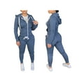 thumbnail image 3 of Franhais Women’s Casual Hoodies and Trousers Suit Fashion Solid Color Long Sleeve Zipper Cardigan and Long Pants, 3 of 9