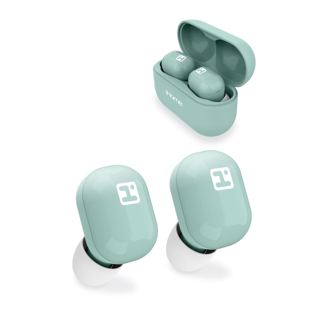 iHome XT-10 Truly Wireless Earbuds, White.