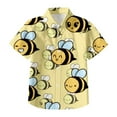 thumbnail image 4 of Kids Boys Tshirts Summer Cute Bee Print Lapel Botton Down Short Sleeves Fashion Tops Tee Shirts Daily-Wear,Yellow,9-10 Years, 4 of 4