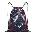 thumbnail image 1 of Xecao Bulldog with Forest Flag Pattern Sports Drawstring Backpack - String Swim Gym Bag with Wet Proof Pocket for Women&Men-Medium, 1 of 6