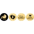 thumbnail image 2 of Darling Souvenir 190 Pcs DIY Candy Chocolate Labels Baby Shower Theme Stickers-Glitter Gold, 2 of 2