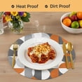 thumbnail image 4 of Orange Grey, Round 13 Inch Placemats Set of 2, Abstract Modern Geometric Watercolor HeatResistant Non Slip Place Mats for Dining Table, Wipeable Braided Kitchen Table Mats for Housewarming, 4 of 9
