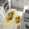 thumbnail image 3 of Yellow Painting Sunflower Farmhouse Kitchen Rugs Set 2 Piece Colorful Flowers Seasonal Decorative Rug for Kitchen Low-Profile Floor Mats Decorations for Home Kitchen 17x48+17x30 Inches, 3 of 6
