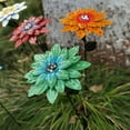 thumbnail image 3 of Colorful Metal Flower Stakes Outdoor Decor,Rust Proof Metal Art Artificial Flowers Stick Decor,Perfect for Indoor Outdoor Pathway Patio Lawn Decorations, 3 of 5