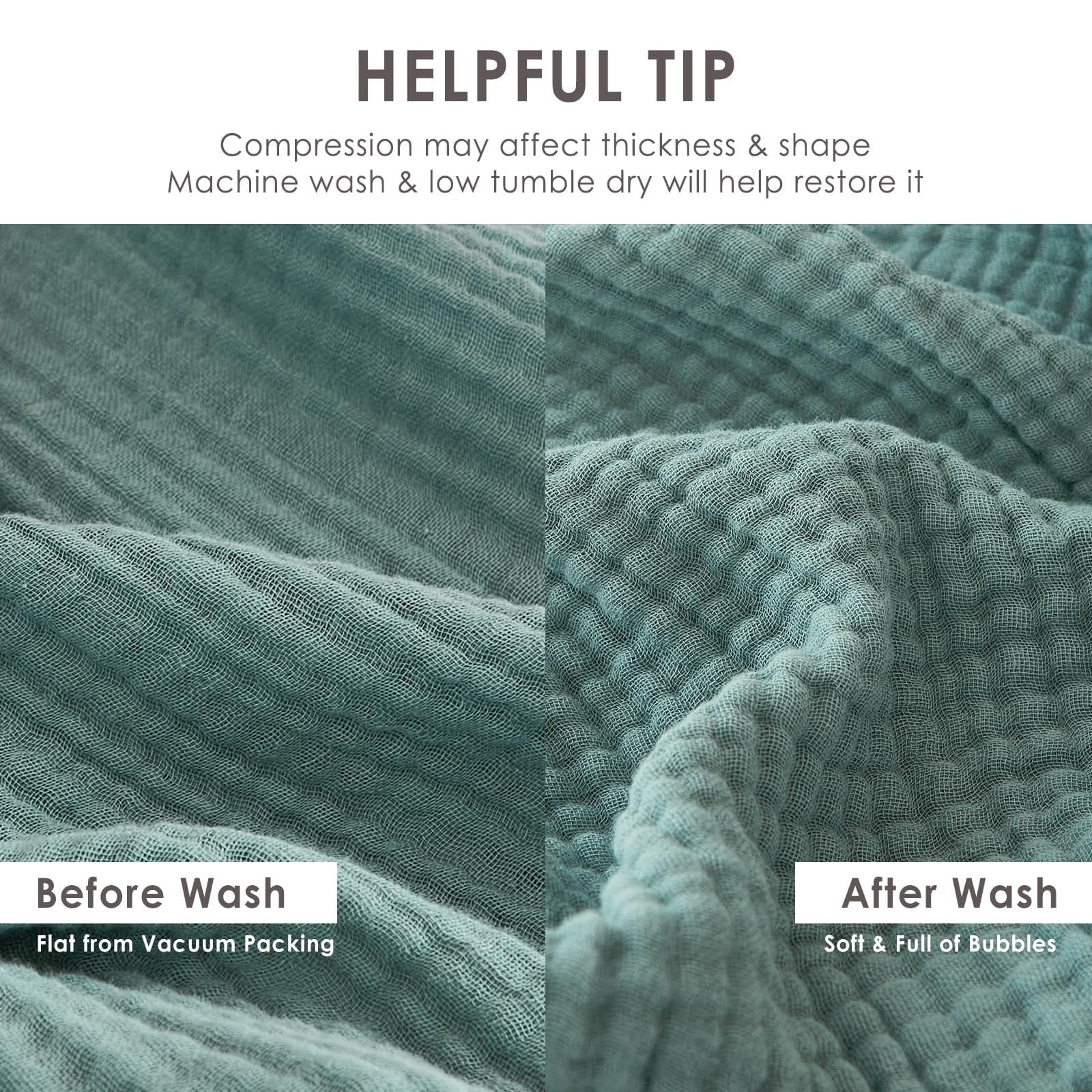 Cotton Blanket Xl For Bed Soft Muslin Blankets 66"x90" Lightweight Breathable Layering Bedspread Coverlet All Season Gauze  Teal