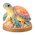 thumbnail image 6 of Sea Glass Sea Turtle DIY Kit With LED Lights 3D Tabletop Art Ornament for Coastal Home Decor, 6 of 6