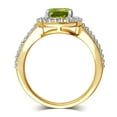 thumbnail image 3 of Peridot and White Sapphire Halo Birthstone Ring in Sterling Silver, 3 of 3